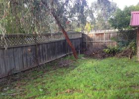 BEFORE - This corner of Brendan's yard was neglected and unused.